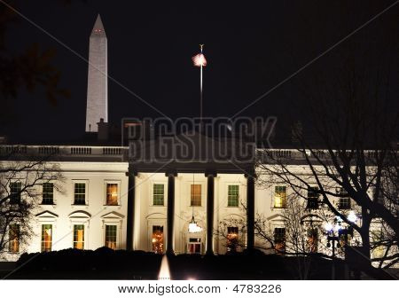 Fehér ház Washington emlékmű éjszakai Pennsylvania Ave Washington Dc