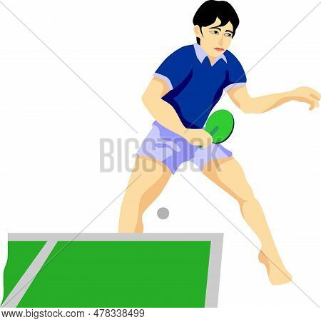Pingpong Table Tennis Sport Athlete People Action Vector Illustration