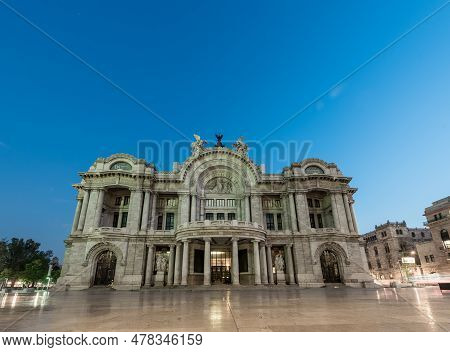 Mexico - October 19, 2017: Mexico City And Palace Of Modern Arts. It Is Prominent Cultural Centre In