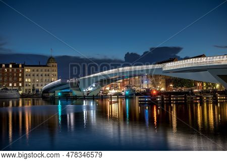 Copenhagen, Denmark - August 20, 2017: Copenhagen Nyhavn Area And Architecture In Background. Inderh