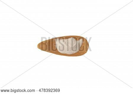 Konjac Gum Powder Isolated On White Background. Food Additives E425 Used In Meat, Seafood And Vegeta