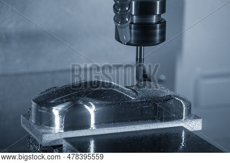 The Cnc Milling Machine Cutting Sample Model Part By Solid Ball End Mill Tool. The Mold Parts Cuttin