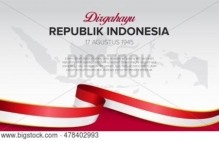 Indonesia Republic Independence Day Vector Template Design Illustration. Independence Day Of Indones