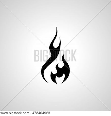 Flame Vector Icon, Fire Simple Isolated Icon