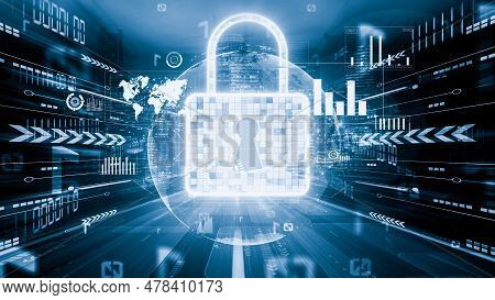 Cyber Security And Online Data Protection With Tacit Secured Encryption Software . Concept Of Smart 