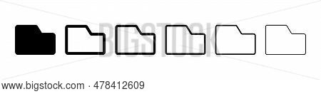 Various Folder Icon Set. Data Icons. Editable Vector.