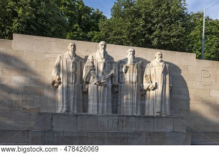 Reformation Wall Monument In City Of Geneva, Switzerland