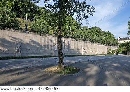 Reformation Wall Monument In City Of Geneva, Switzerland