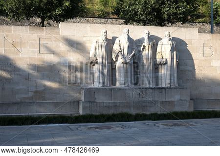 Reformation Wall Monument In City Of Geneva, Switzerland