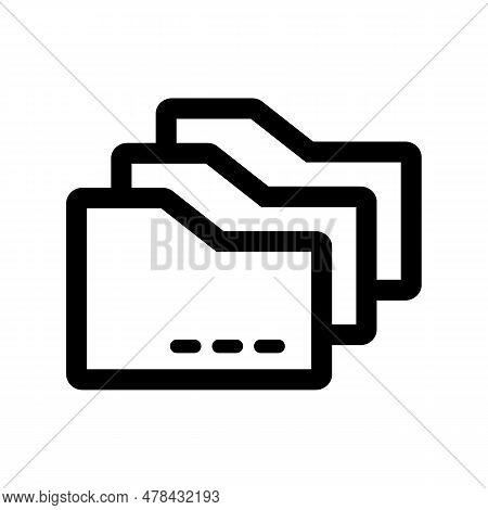 Set Of 3 Simple Folder Icons. Editable Vector.