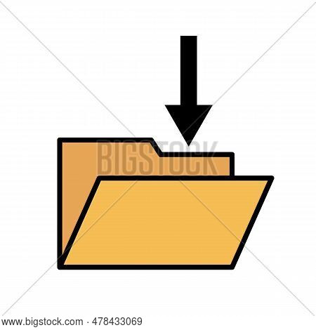 Download Data To A Folder. Editable Vector.