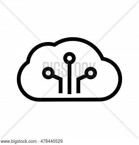 Cloud Server Icon. Connection To The Cloud. Editable Vector.