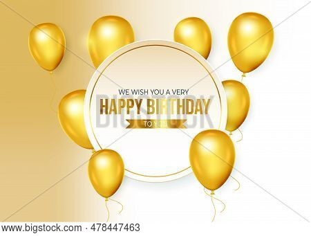 Realistic Luxury Birthday Wish With Balloon
