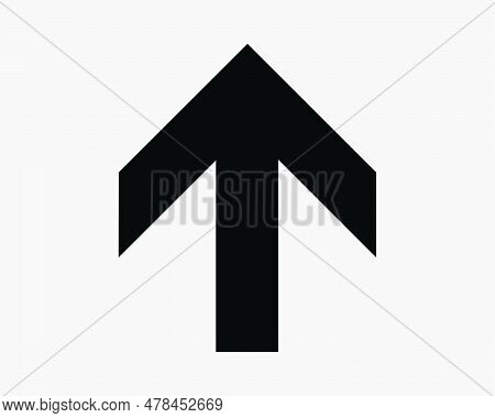 Up Arrow Icon Point Pointer Enter Entrance Ahead Above Upward Navigation Direction Traffic Sign Blac