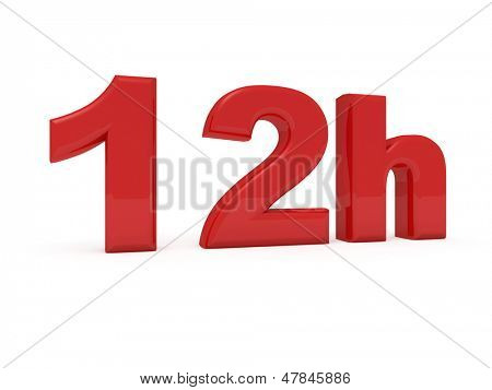 immagine 3D di 12h su sfondo bianco