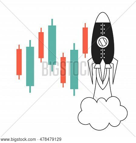 Flying Rocket Monochrome Flat Vector Editable Object