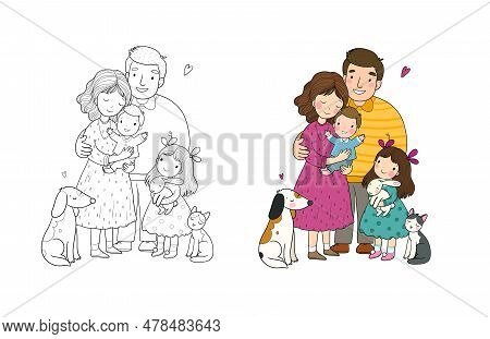 Cute Cartoon Family Vector & Photo (Free Trial) | Bigstock