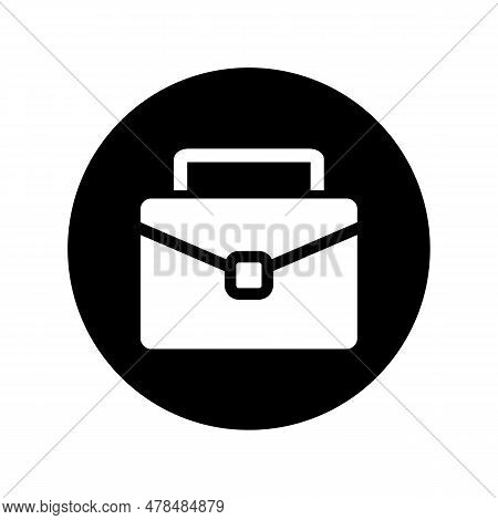 Round Business Bag Icon. Baggage. Editable Vector.