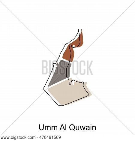 Map Of Umm Al Quwain Province Of United Emirate Arab Illustration Design, World Map International Ve