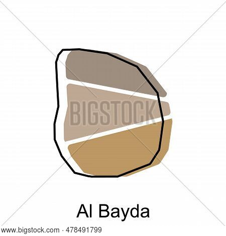 Map Of Al Bayda Province Of Yemen Illustration Vector Design Template, Suitable For Your Company, Ge