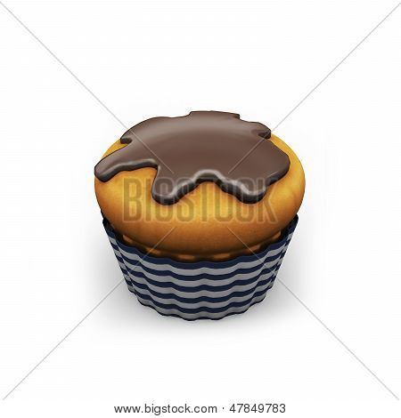 Muffin with chocolate cream