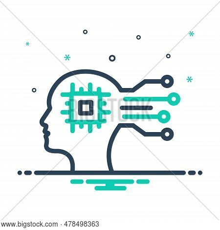 Mix Icon For Intelligence Wisdom Sagacity Dexterity Adroitness Deftness Brain Artificial Chip