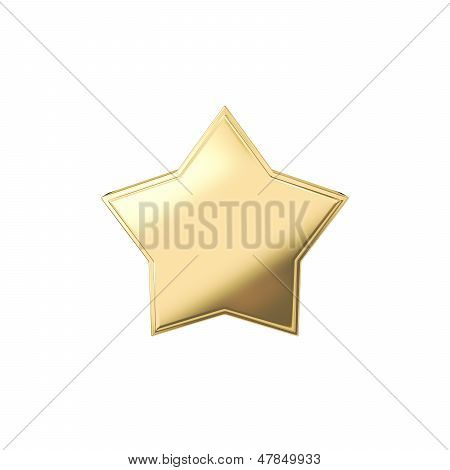 Gold star 3d isolated