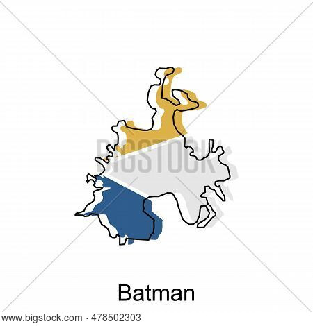 Map Of Batman Province Of Turkey Illustration Design, Turkey World Map International Vector Template