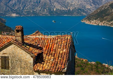 Old House With A Tiled Roof In The Mountain Village Of Gorny Stoliv, Montenegro.