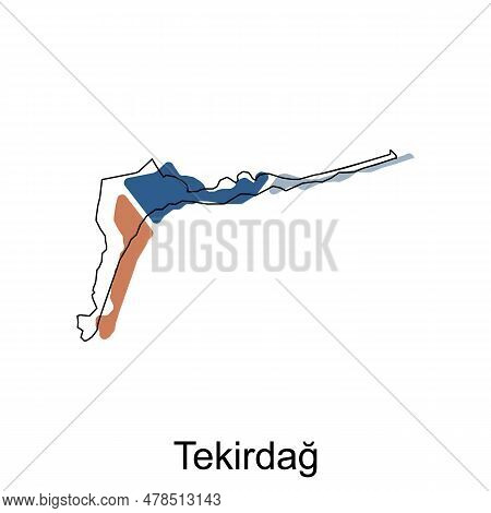 Map Of Tekirdag Province Of Turkey, Illustration Vector Design Template, Suitable For Your Company, 
