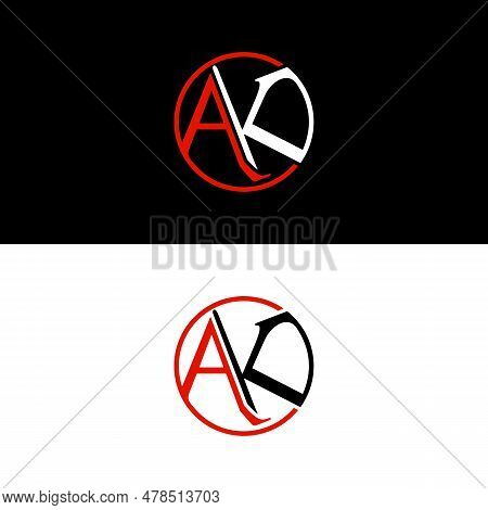 Letter Ak In Circle Logo Design, Logo Vector Design. Abstract, Designs Concept, Logo, Logotype Eleme