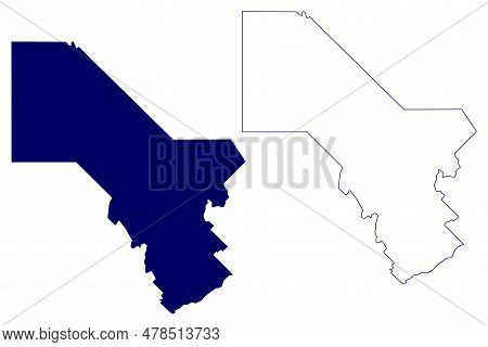 Mauricie Administrative Region (canada, Quebec Province, North America) Map Vector Illustration, Scr
