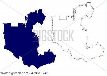 Outaouais Administrative Region (canada, Quebec Province, North America) Map Vector Illustration, Sc