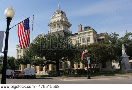 Belton, Tx - June 7, 2023: Historic Bell County Courthouse Located In Downtown Belton Texas