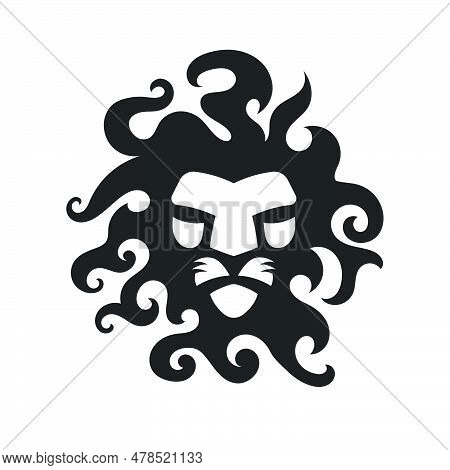 Dragon Head In A Circle Shape Logo Design