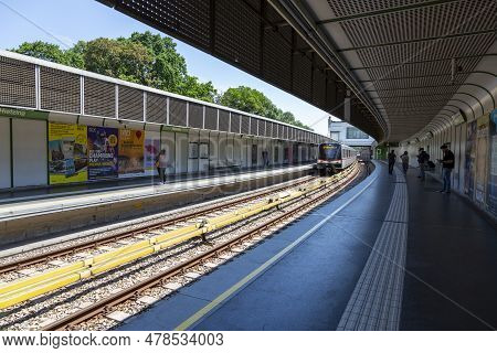 Vienna, Austria - June 13, 2023: View Of Hietzing Metro Station In Vienna
