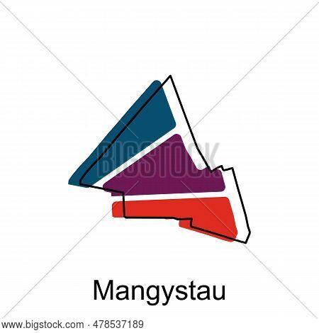 Mangystau City Republic Of Kazakhstan Map Vector Illustration, Vector Template With Outline Graphic 