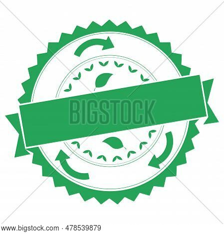 Isolated Green Eco Friendly Empty Label Vector Illustration