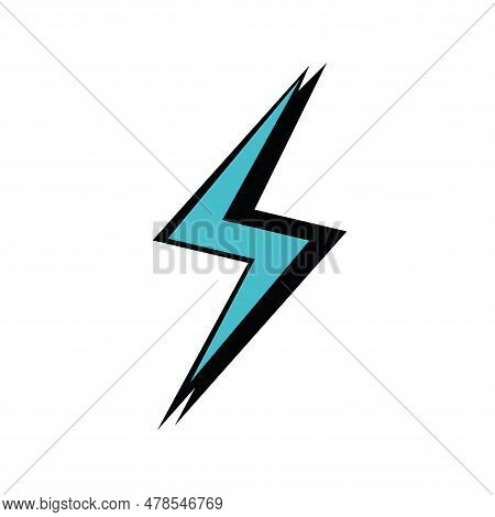 Isolated Colored Comic Thunder Icon Vector Illustration