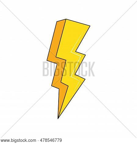 Isolated Colored Comic Thunder Icon Vector Illustration