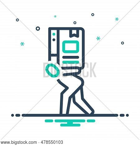 Mix Icon For Huge Giant Luggage Large Gigantic Enormous Bulky Porter Cumbersome Lift-up Laboriously 