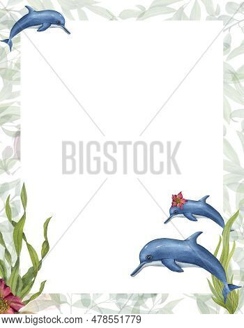 Watercolor Card For Children\\\'s Birthdays Isolated On White Background. Hand Painted Illustration 