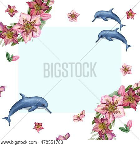 Watercolor Card For Children\\\'s Birthdays Isolated On White Background. Hand Painted Illustration 