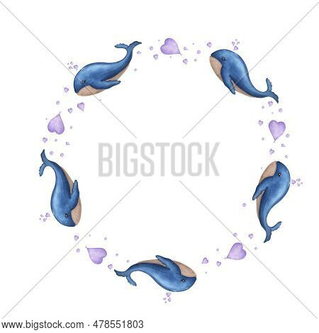 Watercolor Card For Children\\\'s Birthdays Isolated On White Background. Hand Painted Illustration 