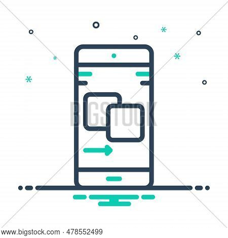 Mix Icon For Clone Duplicate Double Mobile App Technology Device Various Copy Transfer Data