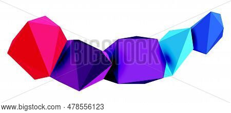 Abstract Low Poly Stone Design. Geometric 3d Vector Design Element