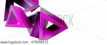 3d Triangle Abstract Background. Basic Shape Technology Or Business Concept Composition. Trendy Tech