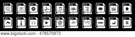 Big Collection Of Vector Icons, File Extensions Diverse Icons Set - A Set Of Computer Files And Soft