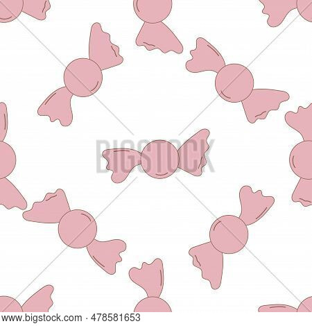 Candy Pink Wrapper Sweet Food Background Pattern