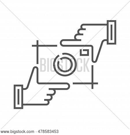 Human Hands Doing Cropping Symbol On White Background. Vector Design Element, Business Sign, Logo, I